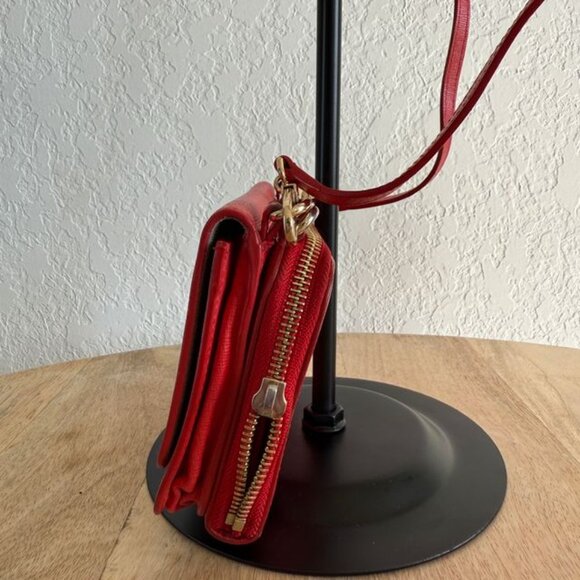 Furla 2 in 1 Zippy Wallet Pouch Crossbody Red Bag - Picture 4 of 12
